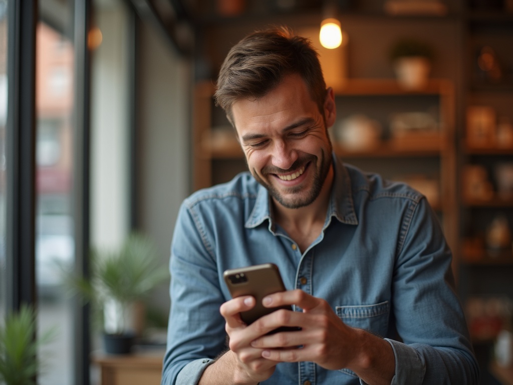 Une cheffe d\'entreprise consulte son nouveau site web sur son téléphone